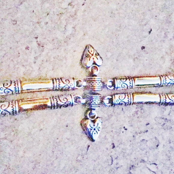 Accessorize Accessories - Gold & Silver Embossed Charm Chain Belt 29"+7"drop